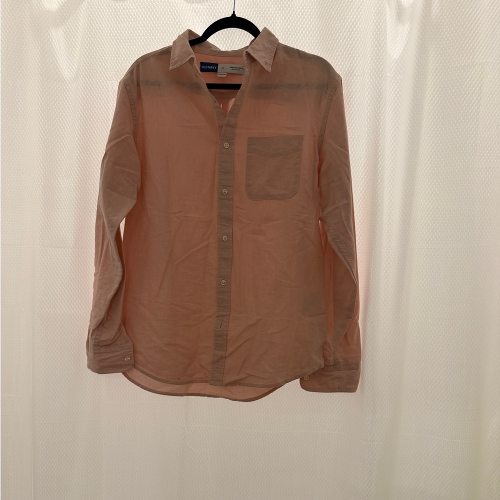 Old Navy Men's Casual Light Pink Button-Down Shirt